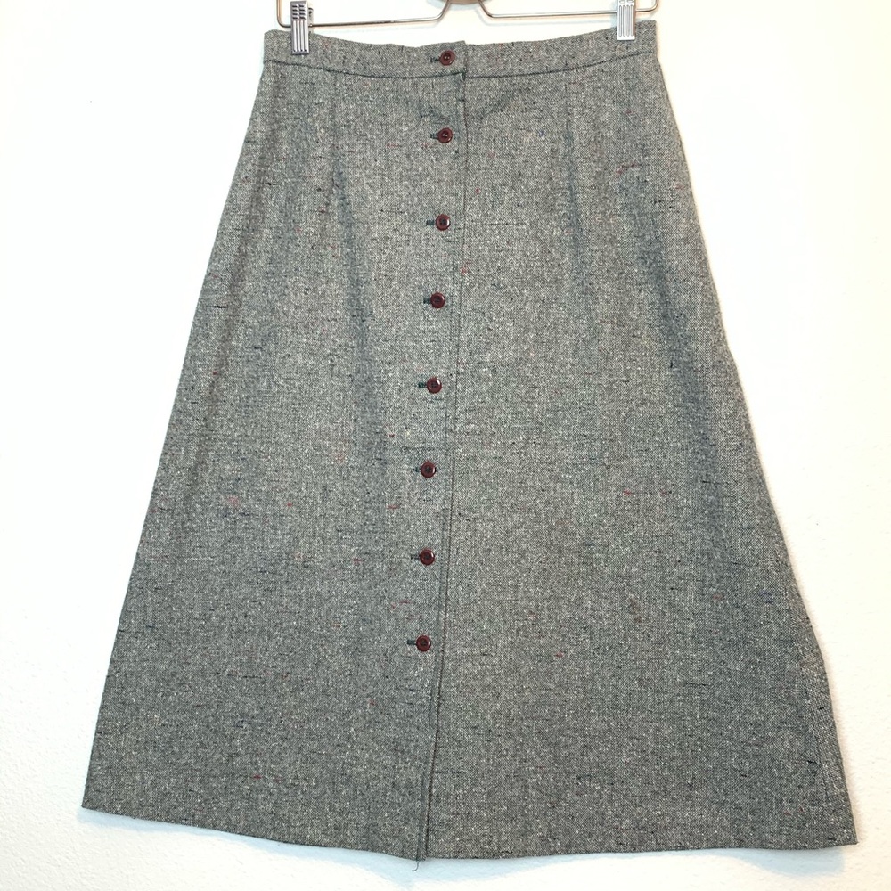 Vintage Copley Square Button front Tweed Skirt